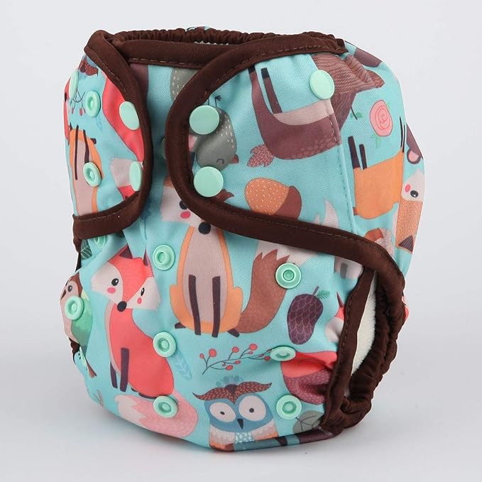 Baby Diaper Cover Nappy One Size 8lbs to 36lbs (Animal Friends)