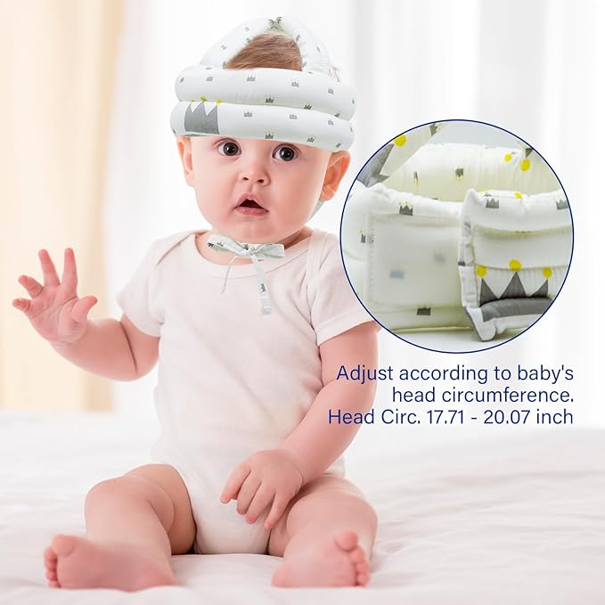 Baby Safety Helmet Baby Head Protector No Bumps for Running Walking Crawling, Safety Head Adjustable Protective Cap Headguard Hat