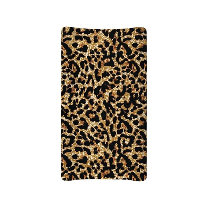 ZDCUSTOM Brown Leopard Changing Pad Cover for Baby Boys Girls, Diaper Change Table Pad Covers, Soft Breathable Fitted Diaper Changing Table Pad Sheets