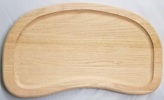 Antique High Chair Tray Vintage Baby Toddler Infant seat Solid Grooved Red Oak Wood