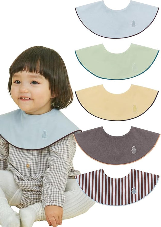 Konny Baby Bib 3/5/7-Pack Set, 360 ° Rotate, Soft and Absorbent Drooling for Toddler Boys Girls Baby Essentials
