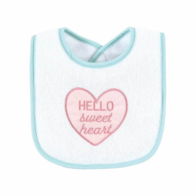 Hudson Baby Unisex Baby Cotton Terry Drooler Bibs with Fiber Filling, Bunny, One Size