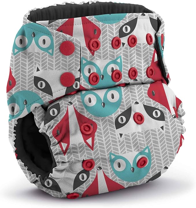 Kanga Care Rumparooz G3 OBV Cloth Diaper Reusable One Size Pocket Diaper with Patented Inner Double Gusset 2 pcs Bamboo Rayon Insert Soaker | Clyde (6-55+ lbs)
