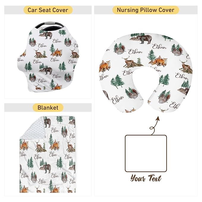Dyoart Custom Baby Nursing Pillow Cover for Nursing, Animals Theme Removable Nursing Covers for Breastfeeding Pillows, Ultra Soft Comfortable Slipcover for Newborn Baby Boy and Girl