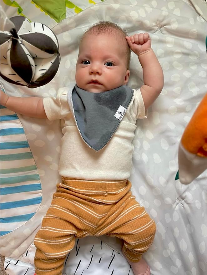 DiaperSquad's 100% Organic Cotton Baby Drool Bibs, Super Absorbent & Adjustable Baby Bibs for Drooling and Teething
