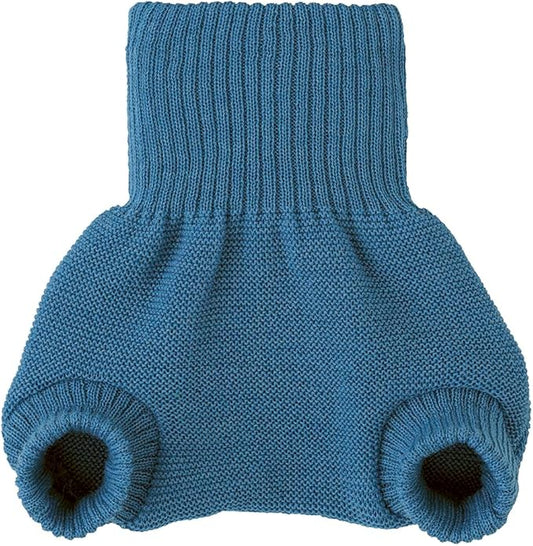 EcoAble Merino Wool Diaper Cover – Organic Overnight Knit Cover | Breathable Natural Fiber | Ideal for Fitted Cloth Diapers (EU86-92, Dove Blue)