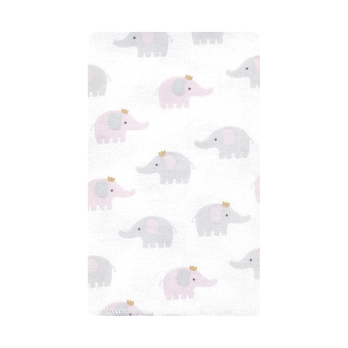 Hudson Baby Unisex Baby Cotton Flannel Burp Cloths, Lilac Elephants 10 Pack, One Size