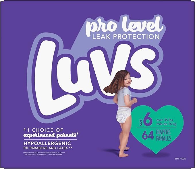 Luvs Diapers - Size 6, 64 Count, Paw Patrol Disposable Baby Diapers
