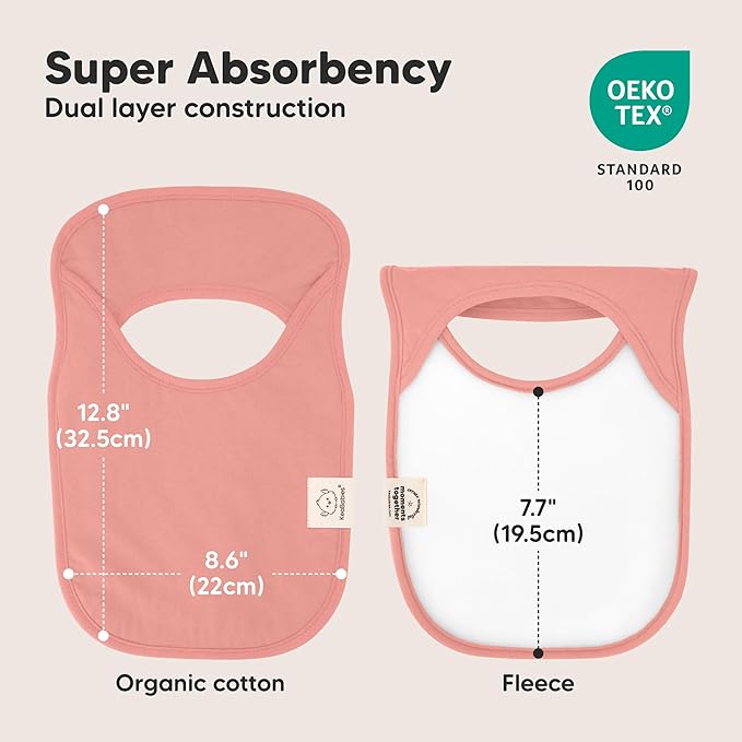 KeaBabies 8-Pack Bibs for Baby Girl, Boy - Pullover Large Baby Bibs for Drooling and Teething Infant, Newborn,Soft & Absorbent Organic Cotton,Long Torso Coverage Keep Toddler Clean & Dry(Butterflies)