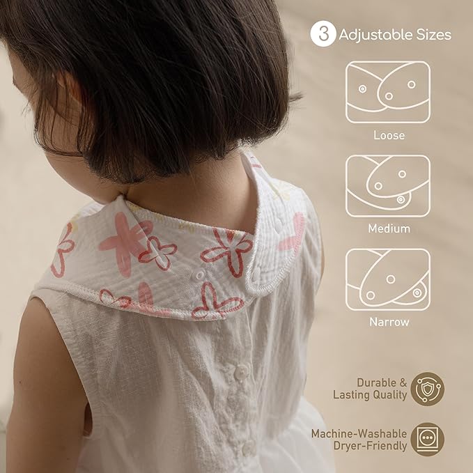 Muslin Baby Bibs 8 Pack, Baby Bandana Drool Bib for Drooling and Teething, Cotton Soft Absorbent for Girls Boys Spring Impression