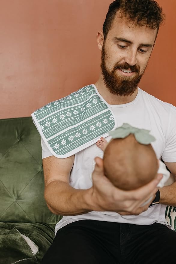 Copper Pearl Baby Burp Cloth Large 21''x10'' Size Premium Absorbent Triple Layer 3-Pack Gift Set Doe