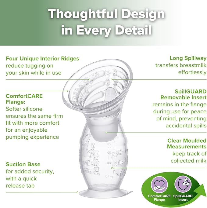 haakaa Gen.2 Plus Upgraded Manual Breast Pump, 4oz/100ml Multi-Ring ComfortCARE Sensitive Silicone Breast Pump with Spill-Guard Insert Set, Patent-Pending Design for Nursing Moms During Lactation