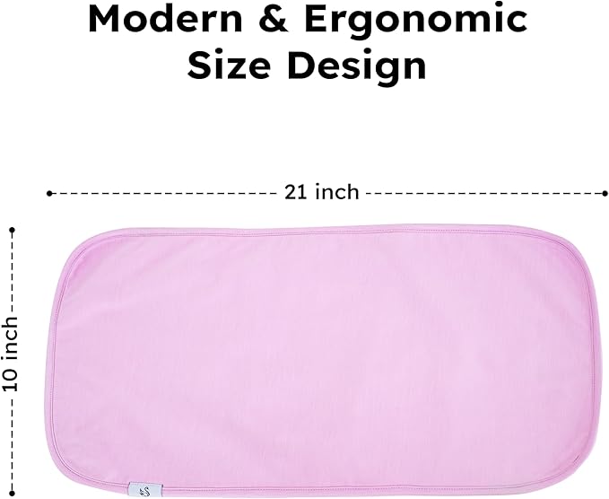 Premium Baby Burp Cloths, Extra Soft Spit Up Rags with 3 Absorbent Layers, 21" x 10" Size, Pink Tint