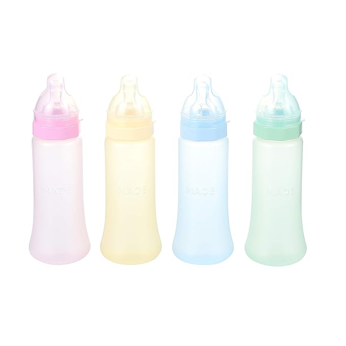 Made in USA aMACEing Zero Leak Leak Resistant Baby Bottle with Anti-Colic Vent and Variable Flow, 10oz (Yellow)