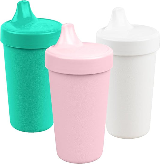 Re-Play Spill-Proof Sippy Cups for Toddlers - Kids Reusable 10 Oz Set of 3, Dishwasher & Microwave Safe, Made in USA, Fresh