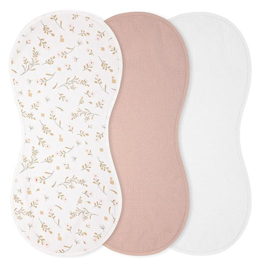 Hahafelt 3 Pcs Changing Pad Liners Fits in Peanut Shape Changing Pad Waterproof Diaper Mats Organic Cotton Peanut Mats are Warm on a Baby's Back, Washable Reusable(Print Style,Beige)