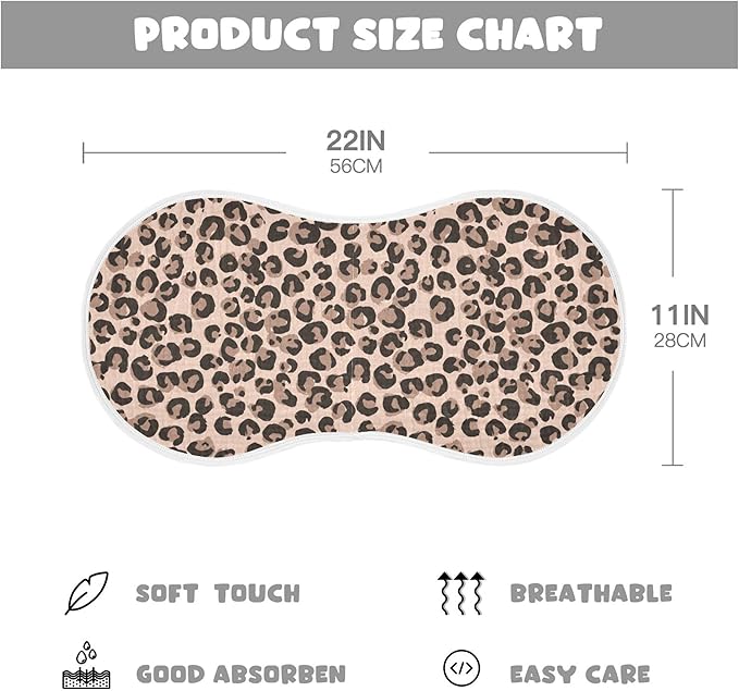 Leopard Cheetah Print Burp Cloths Baby Boys Girls Absorbent Soft Cotton Burping Cloths Rags 2 Pack
