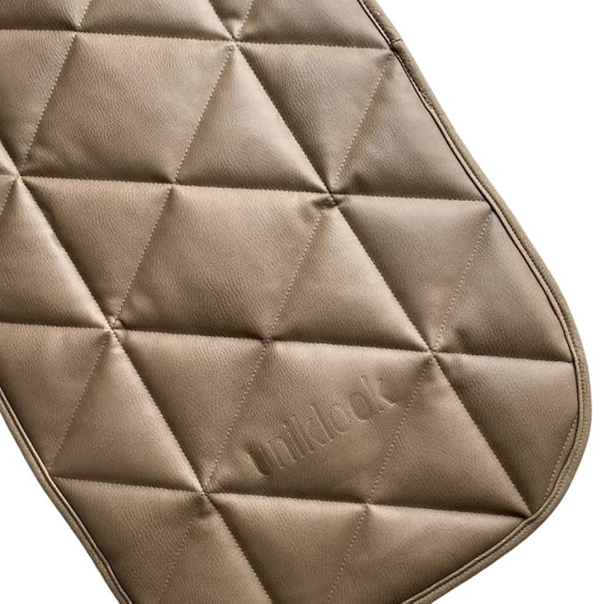 Quilted Padded Vegan Leather Portable Changing pad Mat | Play mat Baby Toddler Infant by Uniklook | Baby Diaper | Tummy Time Mat Crawling Play Time | Waterproof Baby Infant Floor Mat 16”x30” (Tan)