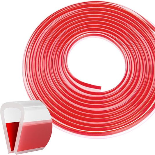 Silicone Edge Trim Self-Adhesive U Channel Silicone Edge Trim Edge Protector for Sheet Metal (Clear, Fit 1/4" - L 10')