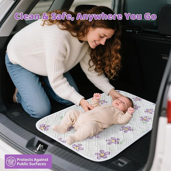 Diaper Changing Pads for Baby, Portable Change Mat, 3Layers Waterproof Change Pad Foldable Absorbent Mats for Women, Reusable Incontinence Underpads for Patient 20''x27.5''