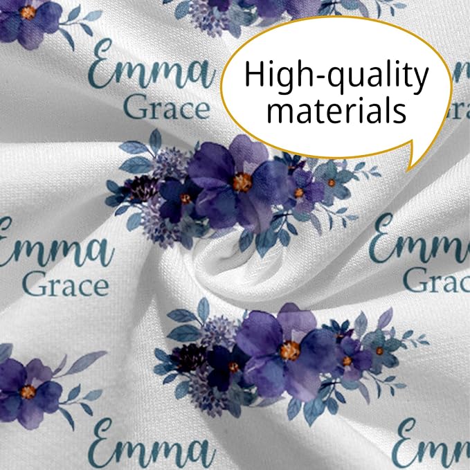 Customizable Flowers Baby Nursing Pillow Cover - Add Your Baby's Name, Ultra-Soft Stretch Fabric, Fits Standard Nursing Pillows, Ideal for Baby Showers Style 03