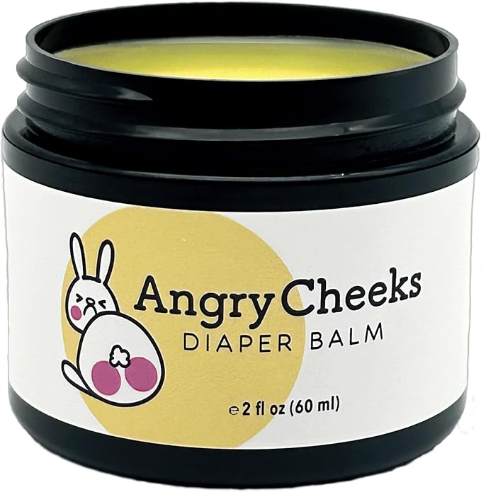 Bieda® Angry Cheeks® Diaper Balm. Soothing diaper cream with natural ingredients. Cloth Safe & Petroleum-Free. Zinc oxide free barrier glides on easily with no sticky residue. (2 oz.)