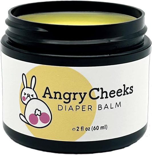 Bieda® Angry Cheeks® Diaper Balm. Soothing diaper cream with natural ingredients. Cloth Safe & Petroleum-Free. Zinc oxide free barrier glides on easily with no sticky residue. (2 oz.)