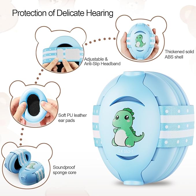 Floriogra Baby Headphones for Noise - Baby Ear Protection for Babies and Toddlers up to 36 Months - Babies Noise Cancelling Headphones - Infant Ear Protection Earmuffs Against Hearing Damage