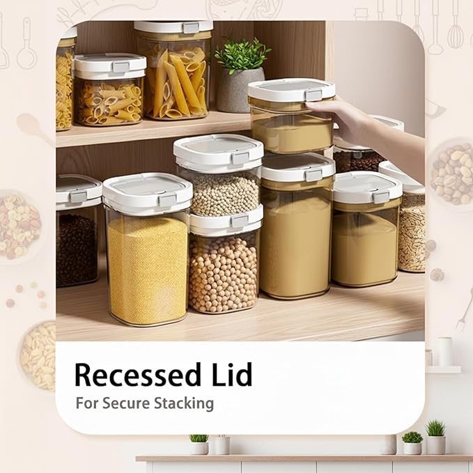 Formula Container to go-1300ml Travel Dispenser BPA Free Airtight Container with Spoon & Layered Storage,Sealed Lid,Stackable,Easy-Clean,Ideal for Coffee,Flour,Sugar,Cereal,Milk Powder(44oz)