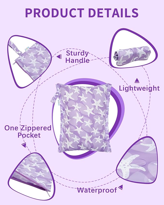 babygoal Waterproof Wet Dry Bags 2 Pack with 3pcs Clear Travel Bags for Beach, Baby Cloth Diapers, Swimsuit, Pump Parts, Pool, Gym, Toiletries,Makeup Cosmetics