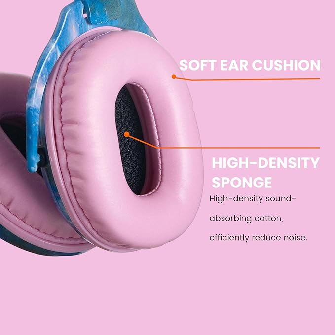 Kids Hearing Protection,25dB NRR Noise Reduction,Sound Proof for Kids,Toddler,Safety Earmuffs for Concert,Airplane,Autism,Monster Jam,Travel,School-Pink Blue Galaxy