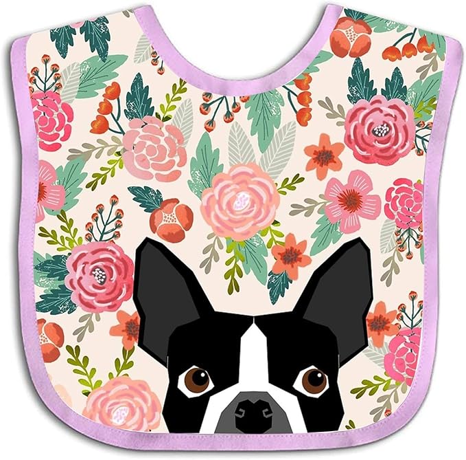 Premium Baby Bibs for Babies Boston Terrier Dog