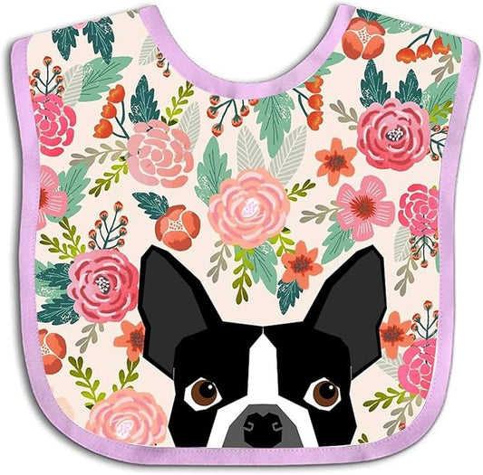 Premium Baby Bibs for Babies Boston Terrier Dog