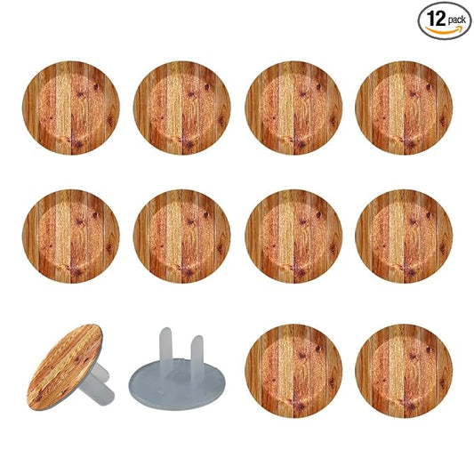 Pine Flooring Boards Texture (2) Outlet Plug Covers - 12/24 Pack Safety Electrical Plug Protectors