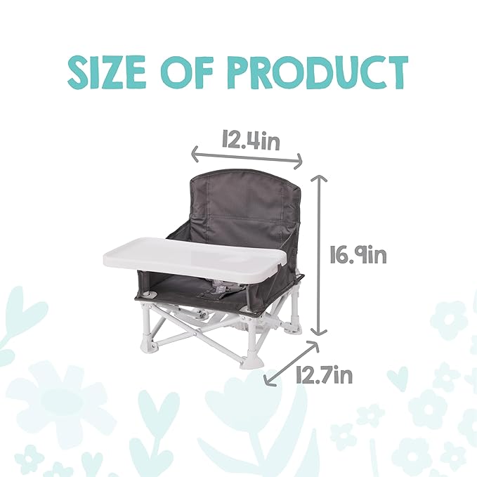 Regalo My Chair 2-in-1 Baby High Chair & Portable Travel Booster Seat, High Chair for Babies & Toddlers, Booster Seat for Kitchen Chair, Oversized Tray with Cup Holder, Gray