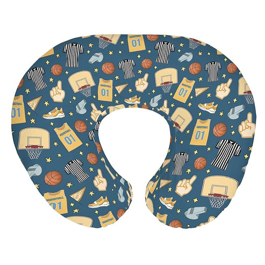 Basketballs Baby Nursing Pillow Covers for Boy Girl Basketballs Fan Stars Suits Nursery Pillowcase for Breastfeeding Pillows Outdoor Sports Lovers Gift Soft Stretchy Slipcover for Newborn Infant