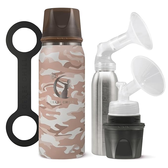CERES CHILL OG Breastmilk Chiller & Warmer – 12–34oz Portable Breast Milk Cooler, Storage & Baby Bottle for Travel, Work or On-The-Go – Pump Compatible Container – in Plain Sight Camo