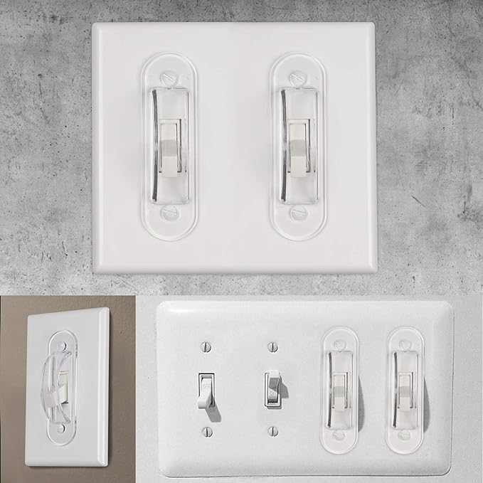 Wall Switch Guards Plate Covers Child Safety Security Home Decor (2 Pack), Clear - Keeps Light Switch ON Or Off Prevent Accidental Device Turn On or Off…