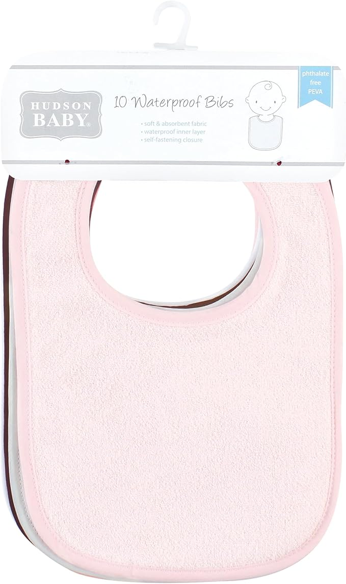 Hudson Baby Unisex Baby Drooler Bib With Waterproof Lining