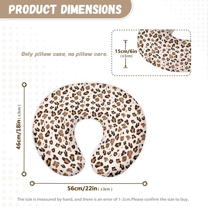 Shiny Leopard Nursing Pillow Cover for Baby Boy Girl Nursing Pillow Cover Cuddle Pillow Slipcover Detachable Nursing Pillow Protective Baby Feeding Easy to Use and Dustptoof