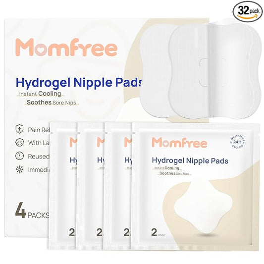 Cooling Nipple Pads for Breastfeeding: Hydrogel Gel Pad Instant Cooling Relief | Promotes Healing Irritated Nipples - 4Packs(8 Count)