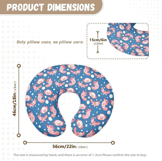Bubble Axolotl Nursing Pillow Covers U-Shaped Feeding Pillow Cover for Nursing Pillow Hidden Zipper Design Soft and Skin-Friendly