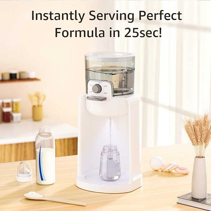 GROWNSY Instant Baby Bottle Warmer, Precise 4 Temperatures Control | Night Light, Midnight Feeding | Warm Water Dispenser for Formula in Seconds | 72H Smart Thermostat, Easy Keep Warm