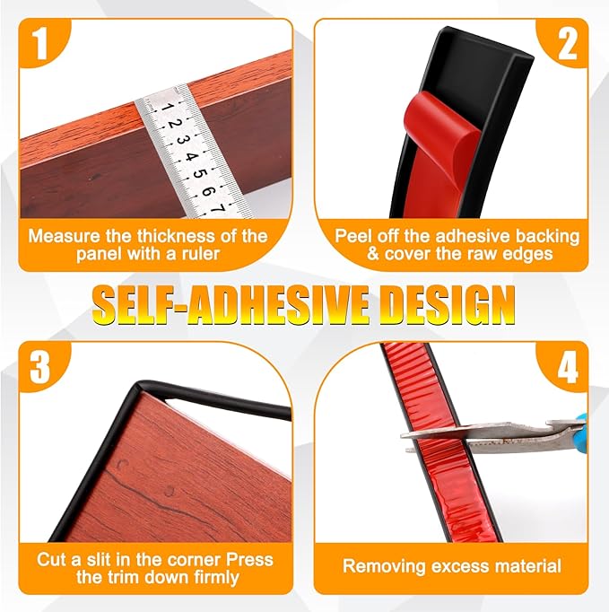 U-Shape Veneer Edge Banding for Furniture Restoration - 0.35" x 20ft, Brown, Durable Trim for Cabinets, Desks, Shelves, Wood, Marble, Campervans & More