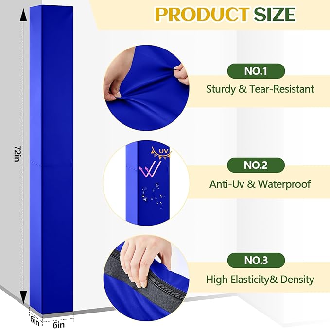 Wonderjune Wall Corner Guards and Edge Protector 6ft Blue Gym Wall Padding Heavy Duty Protective Safety Padding for Gym, Baby, Home, Garages, Kindergarten, Basketball Court, Playrooms, Etc