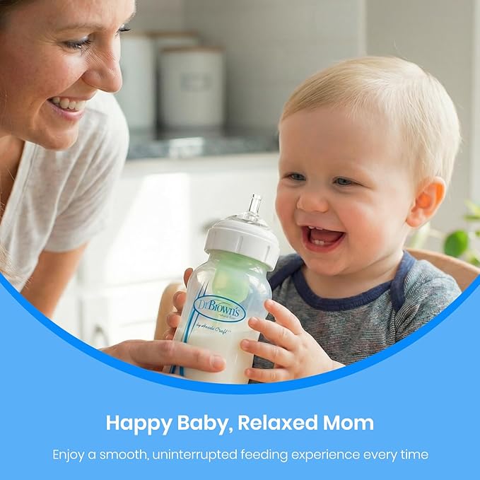Sippy Straw Spout Replacements Compatible with Dr. Brown’s Wide-Neck Bottles, Ultra-Soft Silicone, Leak-Proof Transition Nipple with Cross-Cut Flow Control, BPA-Free Bottle to Cup Trainer, 9m+, 6-Pack