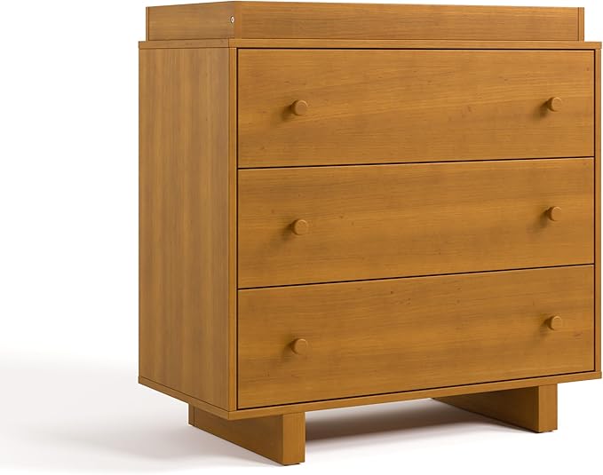 Storkcraft Texas 3 Drawer Chest with Removable Changing Table Topper (Almond) – GREENGUARD Gold Certified Baby Dresser, Interlocking Drawer System for Nursery & Kids’ Bedroom Dresser