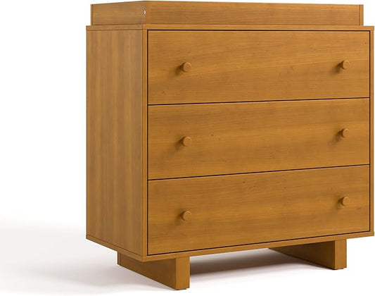 Storkcraft Texas 3 Drawer Chest with Removable Changing Table Topper (Almond) – GREENGUARD Gold Certified Baby Dresser, Interlocking Drawer System for Nursery & Kids’ Bedroom Dresser
