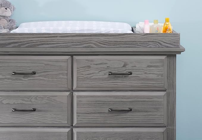 Soho Baby Chandler Premium Changing Topper for 6-Drawer Dresser, Graphite Gray