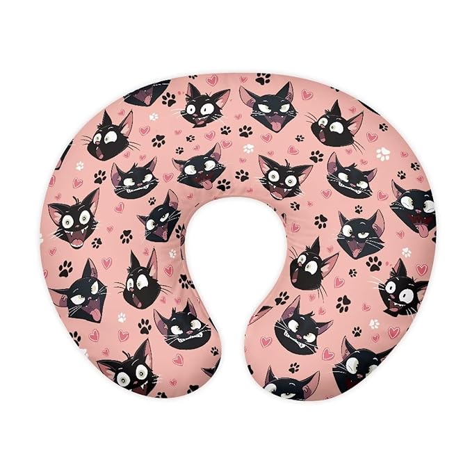 Nursing Pillow Cover with Hidden Zipper Black Cats Dog Paws Skin Friendly for Moms/Baby Nursing Pillow Cover Stretchy Removable Cover for Breastfeeding Pillows